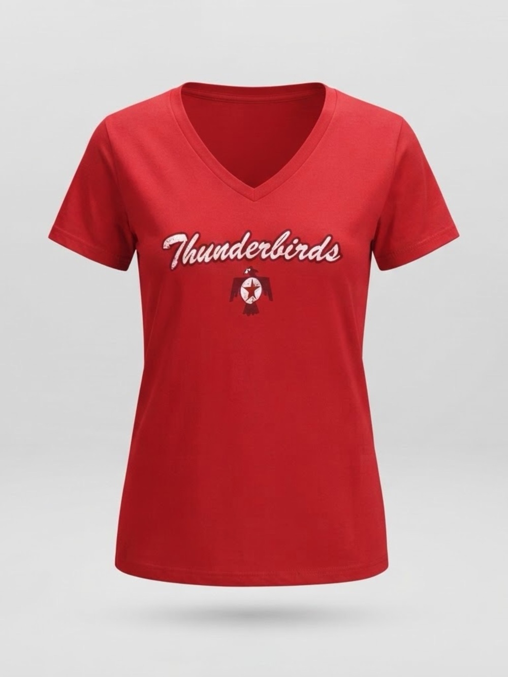 Thunderbirds Women’s Red V Neck Graphic T Shirt USAF Air Force Sz M Estimated
